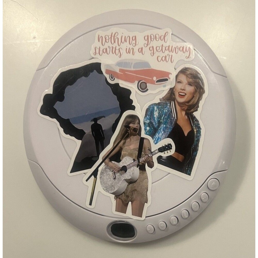 BryonStatics Walkman / Discman w/Taylor Swift Lover CD & Stickers - Works Great!